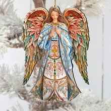 Load image into Gallery viewer, Elegant Angel of Hope Wooden Ornaments by G. DeBrekht
