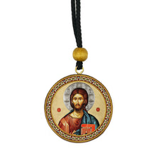 Load image into Gallery viewer, Virgin of Vladimir and Christ - Gold Foil Icons - Reversible Car Room Icon
