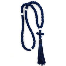 Load image into Gallery viewer, Dark Blue PRAYER ROPE 100 KNOTS Hand Made in Lebanon
