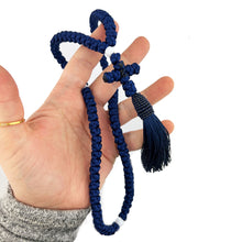 Load image into Gallery viewer, Dark Blue PRAYER ROPE 100 KNOTS Hand Made in Lebanon
