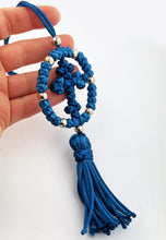 Load image into Gallery viewer, Car Cross Pendant Black - 38 Knots - Hand Made in Lebanon - High Quality, For Car Room Wall
