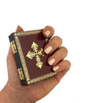 Load image into Gallery viewer, Icon Diptych - Christ The Teacher and Perpetual Help - Gold Foil 3 1/4 Inch tall
