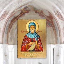 Load image into Gallery viewer, Saint Anthony Wooden Gold Plated Religious Christian Sacred Icon - Inspirational Icon Decor - 85057
