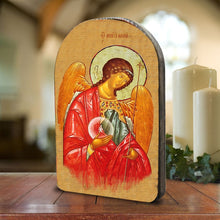 Load image into Gallery viewer, Saint Michael Archangel Wooden Gold Plated Orthodox Christian Sacred Icon
