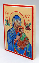 Load image into Gallery viewer, Virgin Mary Directress - Original One-of-a-Kind Orthodox Icon Handpainted on Wood 8 x 5.5&quot; , Signed by G. DeBrekht with Certificate
