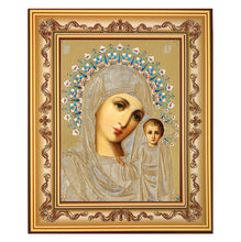 Load image into Gallery viewer, Virgin Kazan Icon Orthodox Byzantine Catholic Christian  - Wall Hanging With Stand
