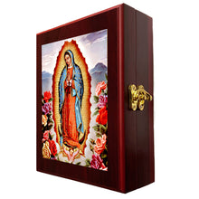 Load image into Gallery viewer, Our Lady of Guadalupe Icon Framed in WALL Hanging Or TABLE  Box - Prayer Ropes, Beads, Jewelry Prayer Cards Anything Sacred - Catholic Orthodox icon  Icon 7 1/2 Inch
