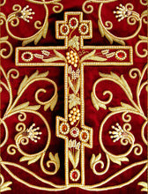 Load image into Gallery viewer, Three Bar Cross Wooden Icon Box Keepsake For Prayer Beads Rosary Jewelry -  Anything Sacred 7 1/2 Inch - Table or Wall Hanging
