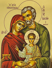 Load image into Gallery viewer, Traveling Icon Diptych - Prayer Book - Holy Family &amp; Virgin Mary Sweet Kissing - Traveling Faith - Greek Byzantine Icons Gold Foiled - Leatherette Case
