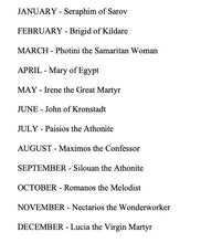 Load image into Gallery viewer, 2027 Icon Calendar: Saints for Various Needs(Julian version, old calendar)
