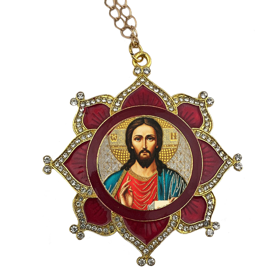 Faberge Style Icon Pendant Ornament Christ