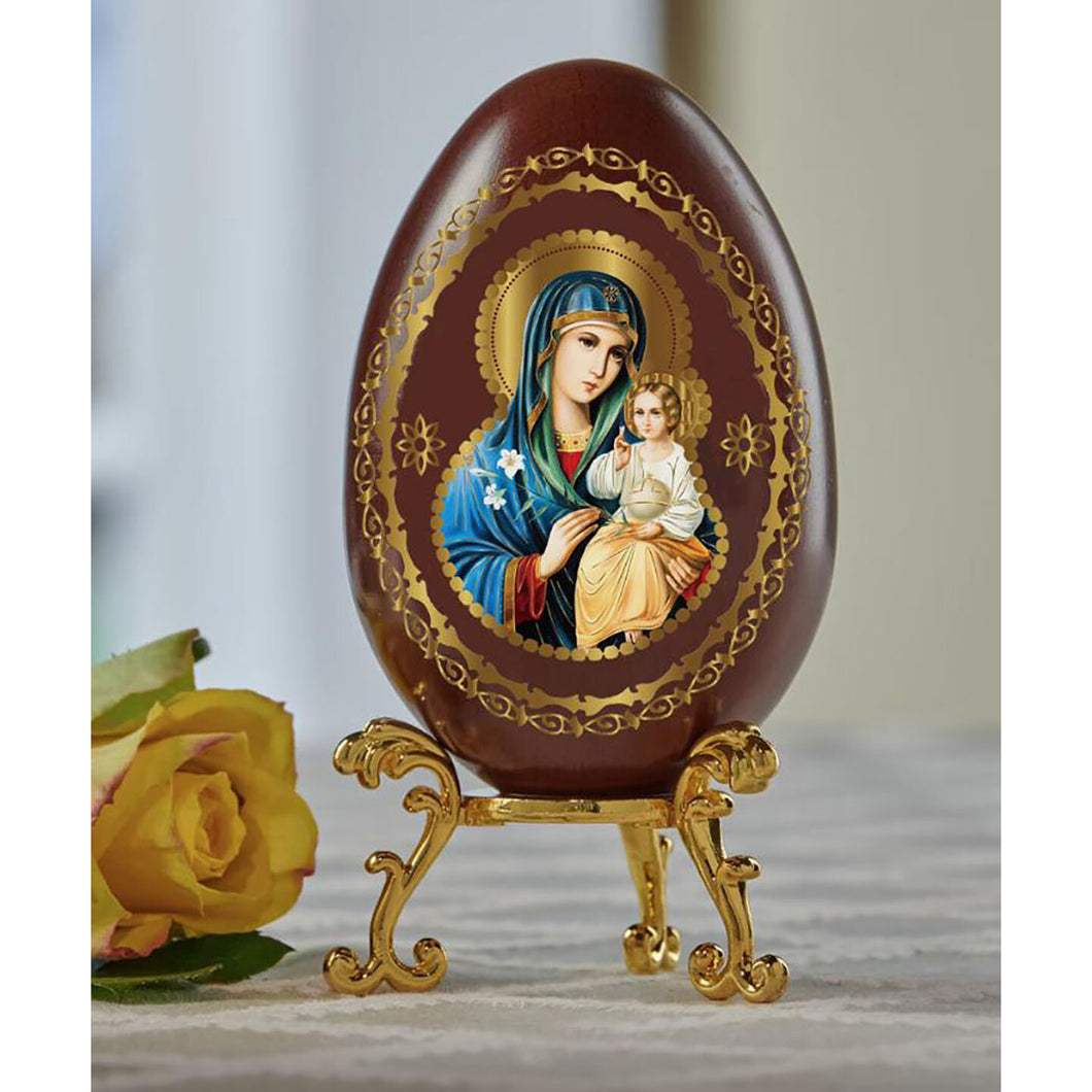 Virgin Mary Eternal Bloom Blue With Gold Stand 6 1/2