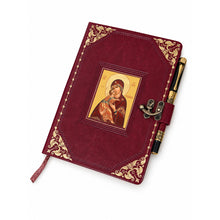 Load image into Gallery viewer, Virgin of Vladimir Icon Prayer Journal with Pen – PU Leather Gratitude Journal - 8 7/8"x5 8/8"
