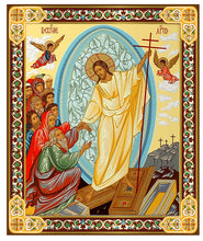 Load image into Gallery viewer, Resurrection of Christ Gold Foil Wooden Icon 7 1/2 inch, Wall Hanging &amp; Standing
