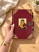Load image into Gallery viewer, Virgin of Don Journal with Pen - PU Leather Virgin Mary Religious Gift - 8 7/8"x5 8/8"
