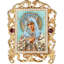 Load image into Gallery viewer, Orthodox Icon Virgin Mary Extreme Humility Jeweled Frame
