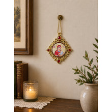 Load image into Gallery viewer, Nativity, Christ, Perpetual Help - Set of 3 -  Greek Gold Foiled Byzantine Christmas Icon Ornaments and Room Decorations - Framed In Jeweled Frame, Decorated With Faux Crystals, 4 Inch
