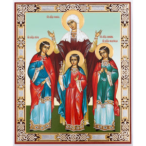 Saint Sophia Sofia Russian Orthodox Wood Icon Faith, Hope and Love