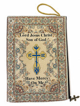 Load image into Gallery viewer, Jesus Prayer Bible Cover Pouch with Matching Bookmark – Set of 2, Three-Bar Cross, ICXC Dove, “Lord Jesus Christ, Son of God, Have Mercy on Me”
