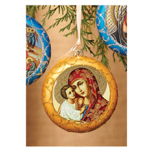 Load image into Gallery viewer, Traditional Byzantine Icon of the Virgin Mary Ornament  4 3/4 Inch
