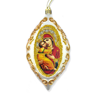 Christmas Ornament Decoration Virgin of Vladimir 6 1/2 Inch Non-Breakable