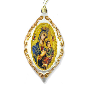 Christmas Ornament Decoration Perpetual Help 6 1/2 Inch Non-Breakable