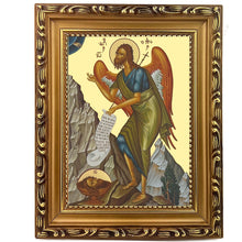 Load image into Gallery viewer, SAINT JOHN THE FORERUNNER, BIRD OF DESERT Greek Byzantine Icon - Wall Hanging with Stand
