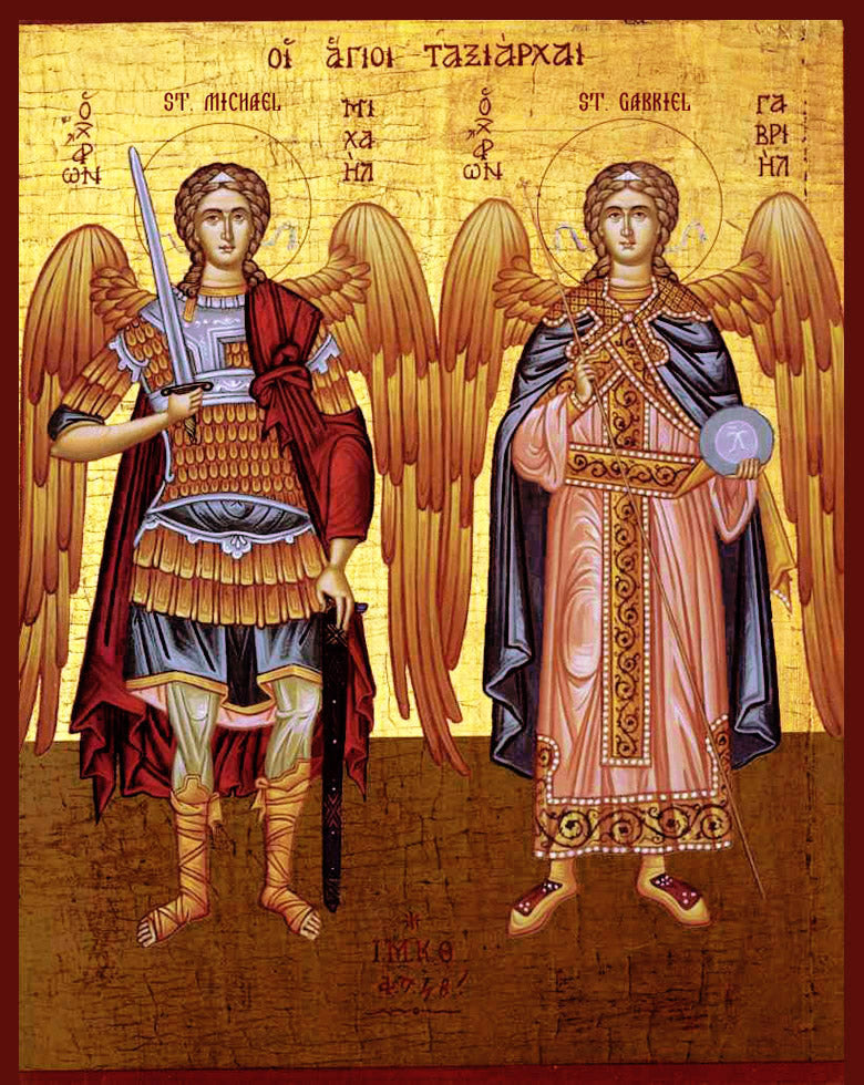 Orthodox Archangel Michael and Archangel Gabriel Icon Cross Stitch Pattern