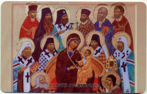 #1012 Orthodox Prayer Card Saints of North America