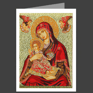 Theotokos Orb Tapestry Icon Greeting Card With Envelope