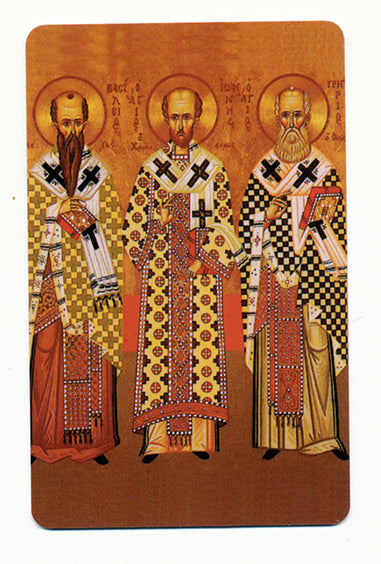 #970 Orthodox Prayer Card Three Holy Hierarchs