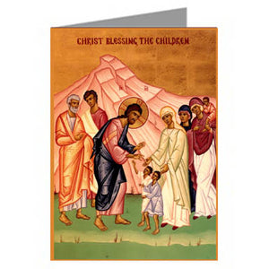 Orthodox Blank Note Card Christ Blessing the Children
