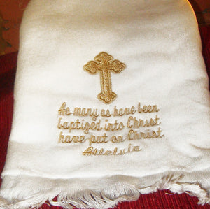 Baptismal Hand Towel Budded Cross