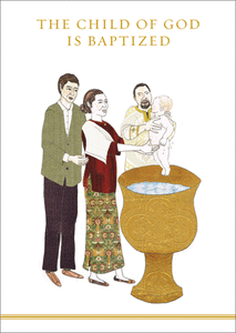 Orthodox The Child of God Is Baptized Baptismal Card