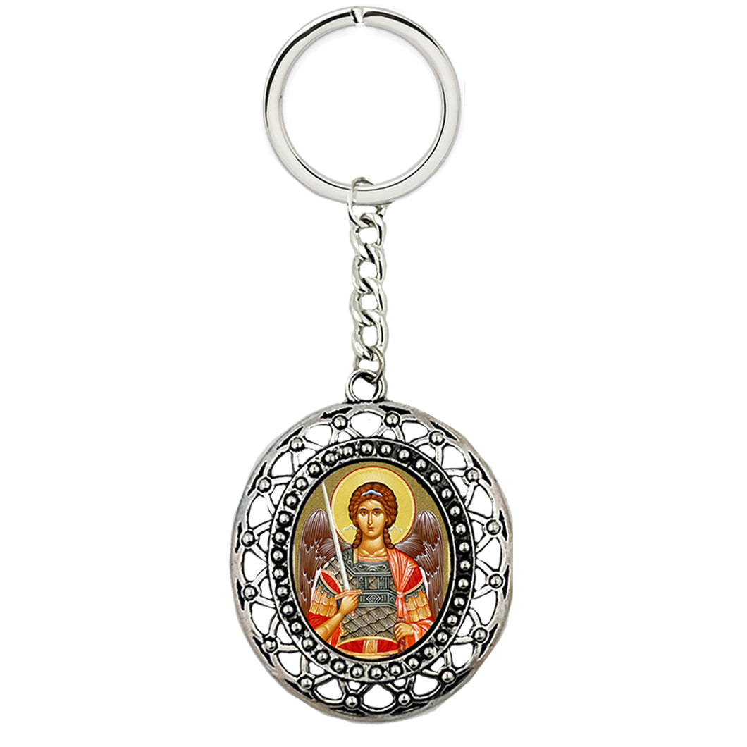 Byzantine Icon Saint Michael - Key Chain 4 1/4 Inch