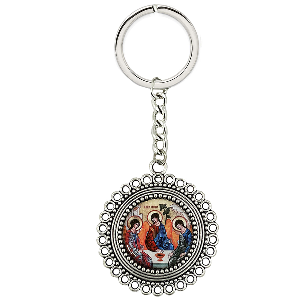 Byzantine Icon Holy Trinity - Key Chain 4 1/4 Inch