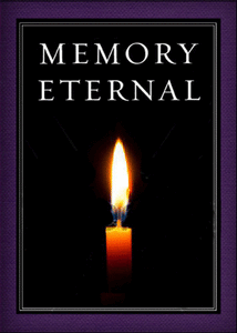 Orthodox Memorial Card Memory Eternal (Candle on Black Background) #2