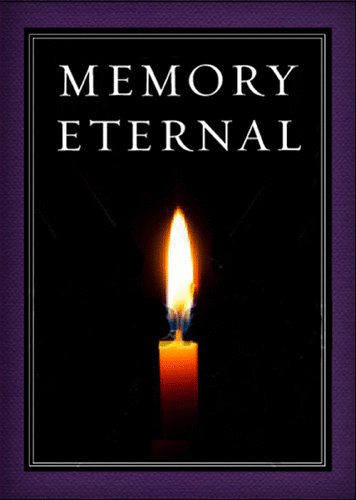 Orthodox Memorial Card Memory Eternal (Candle on Black Background) #2