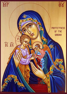 Protectress of the Unborn Orthodox Icon Cross Stitch Pattern