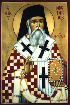 St. Nektarios Icon Cross Stitch Pattern