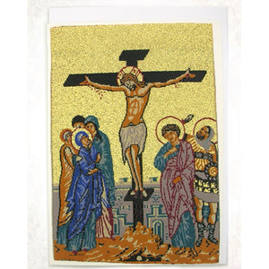 Crucifixion Tapestry Icon Greeting Card With Envelope