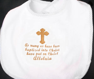 Baby Bibs Embroidered Budded Cross