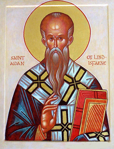 Orthodox Saint Aidan of Lindisfarne Icon Cross Stitch