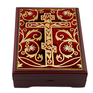 Wooden Icon Box - Three Bar Cross