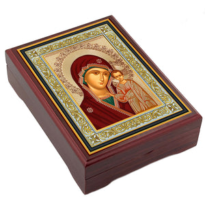 Wooden Icon Box - Virgin of Kazan