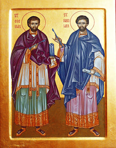 Sts. Cosmos and Damian Cross Stitch Pattern
