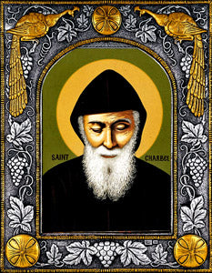 St. Charbel Maronite Icon Cross Stitch Pattern