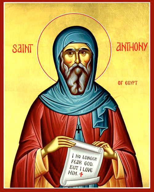 St. Anthony of Egypt Orthodox Icon Cross Stitch Pattern