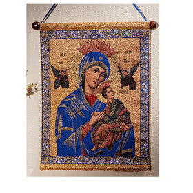 Tapestry Perpetual Help Virgin Mary Wall Hanging